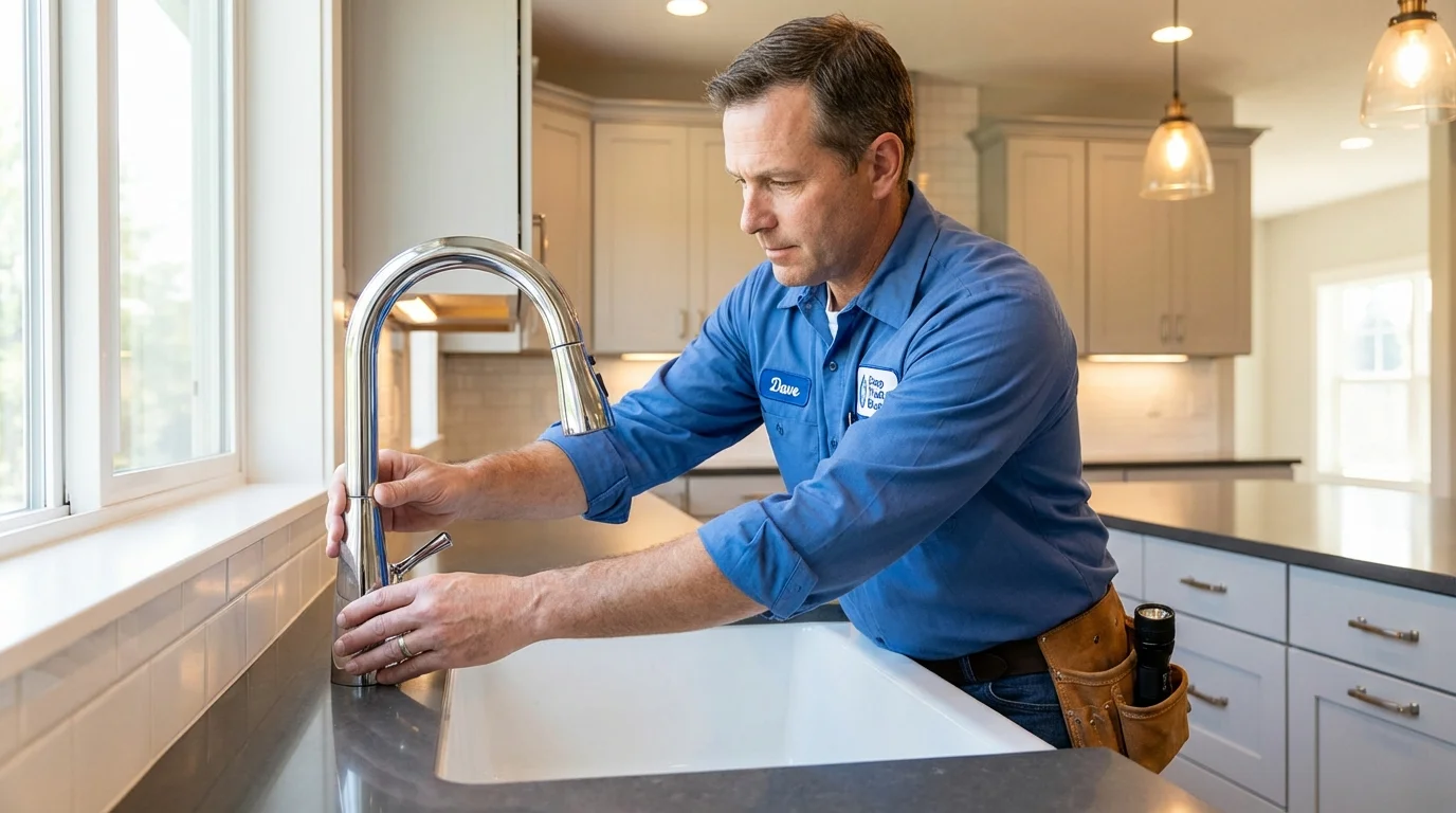 Kitchen faucet installation by Johns Plumbing LLC in New Berlin